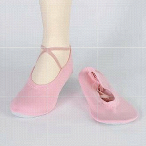 Dance Slippers Size 7 Suede Leather, Nylon, Cotton Pink Washable.